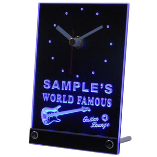 ADVPRO Guitar Band Room Personalized Bar Pub Decor Neon Led Table Clock tncpf-tm - Blue