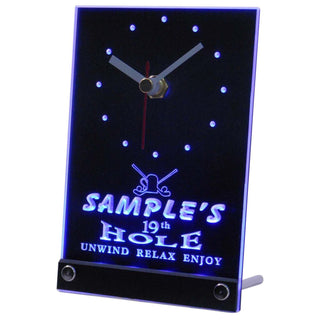 ADVPRO Golf 19th Hole Personalized Bar Beer Decor Neon Led Table Clock tncpi-tm - Blue