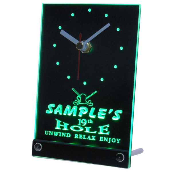 ADVPRO Golf 19th Hole Personalized Bar Beer Decor Neon Led Table Clock tncpi-tm - Green
