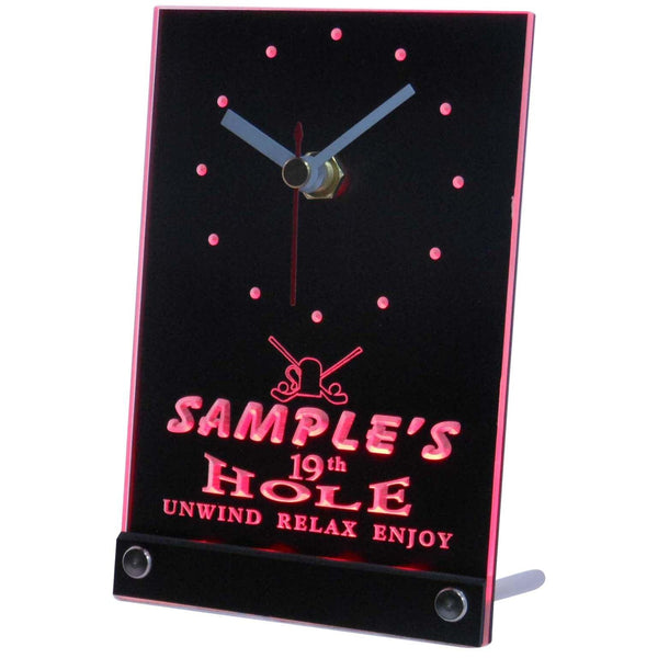 ADVPRO Golf 19th Hole Personalized Bar Beer Decor Neon Led Table Clock tncpi-tm - Red