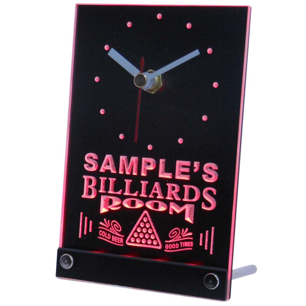 ADVPRO Billiards Room Personalized Bar Beer Decor Neon Led Table Clock tncpj-tm - Red