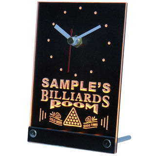 ADVPRO Billiards Room Personalized Bar Beer Decor Neon Led Table Clock tncpj-tm - Yellow