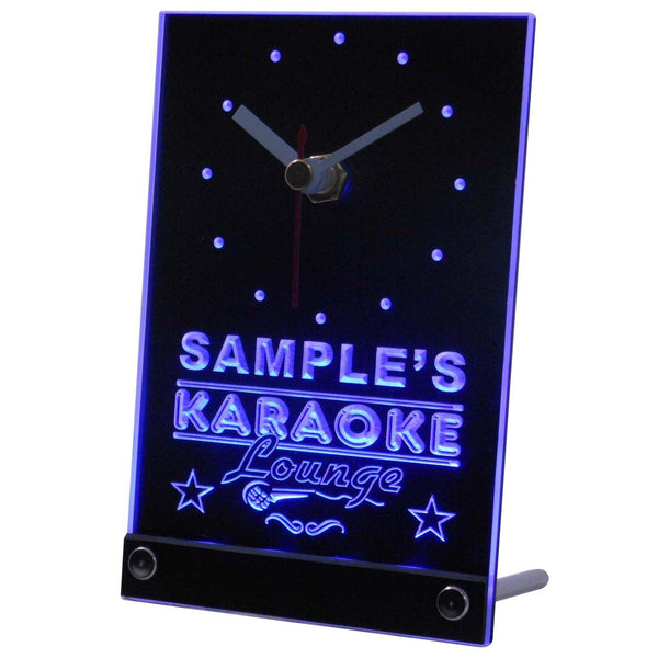 ADVPRO Karaoke Lounge Room Personalized Bar Beer Decor Neon Led Table Clock tncpk-tm - Blue