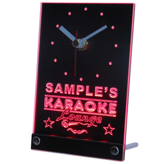 ADVPRO Karaoke Lounge Room Personalized Bar Beer Decor Neon Led Table Clock tncpk-tm - Red