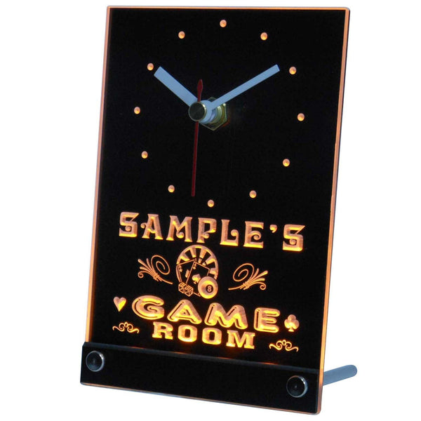 ADVPRO Game Room Personalized Bar Beer Decor Neon Led Table Clock tncpl-tm - Yellow