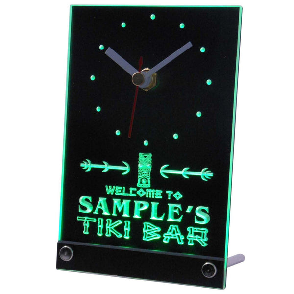 ADVPRO Tiki Bar Personalized Bar Beer Decor Neon Led Table Clock tncpm-tm - Green