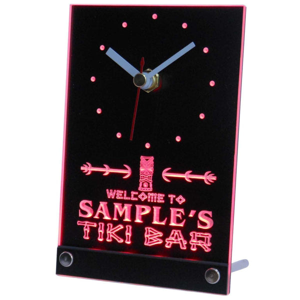 ADVPRO Tiki Bar Personalized Bar Beer Decor Neon Led Table Clock tncpm-tm - Red