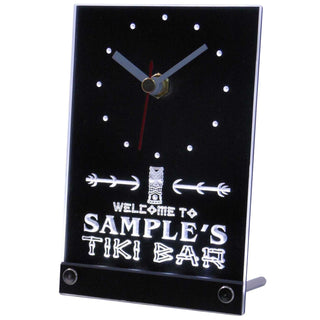 ADVPRO Tiki Bar Personalized Bar Beer Decor Neon Led Table Clock tncpm-tm - White