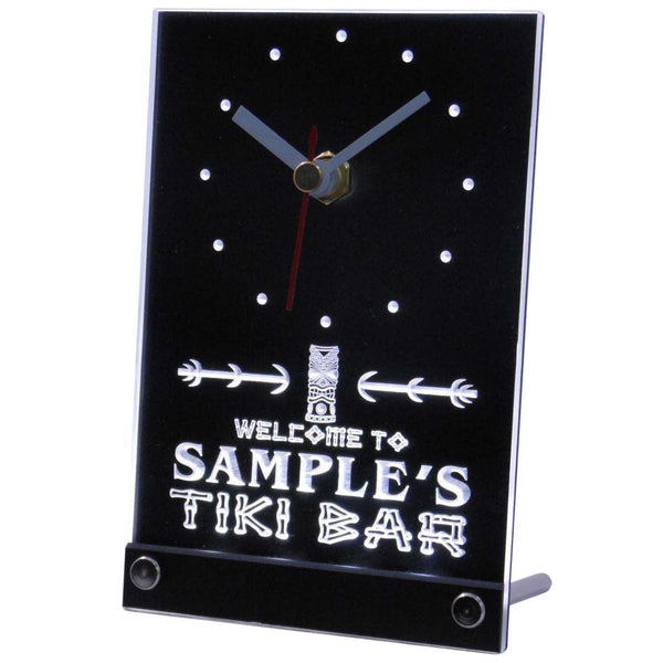 ADVPRO Tiki Bar Personalized Bar Beer Decor Neon Led Table Clock tncpm-tm - White
