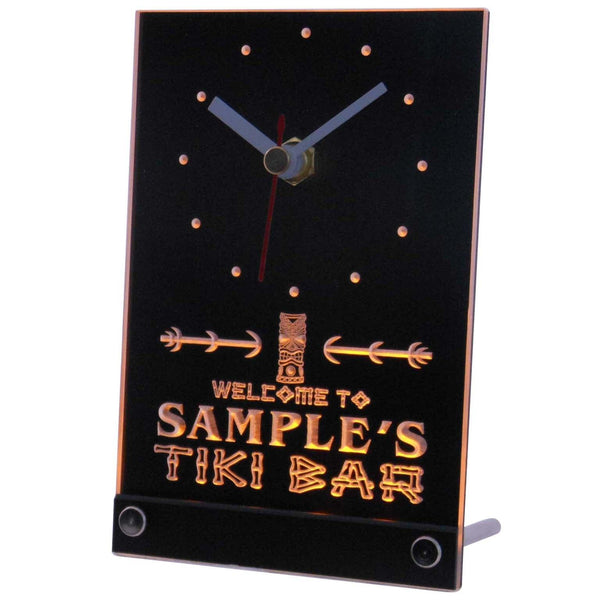ADVPRO Tiki Bar Personalized Bar Beer Decor Neon Led Table Clock tncpm-tm - Yellow