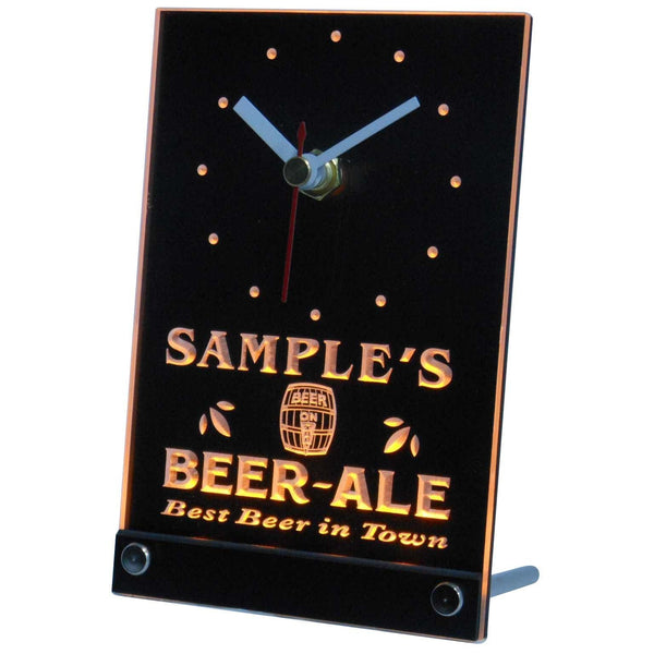 ADVPRO Beer Ale Personalized Bar Best in Town Neon Led Table Clock tncpn-tm - Yellow