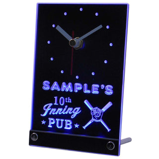ADVPRO Baseball 10th Inning Pub Personalized Bar Neon Led Table Clock tncpo-tm - Blue