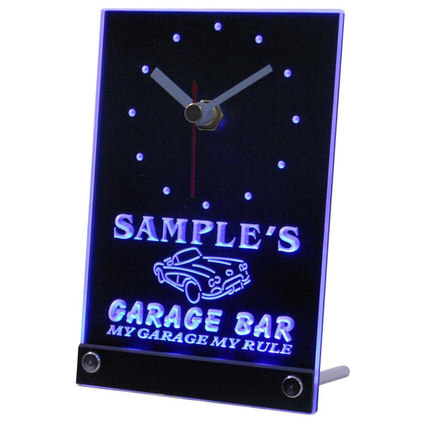 ADVPRO Garage Car Repair Personalized Bar Neon Led Table Clock tncpp-tm - Blue