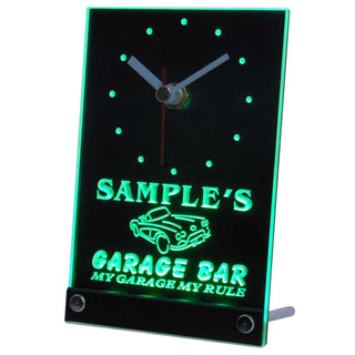ADVPRO Garage Car Repair Personalized Bar Neon Led Table Clock tncpp-tm - Green