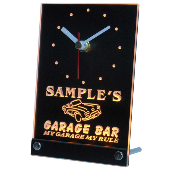 ADVPRO Garage Car Repair Personalized Bar Neon Led Table Clock tncpp-tm - Yellow