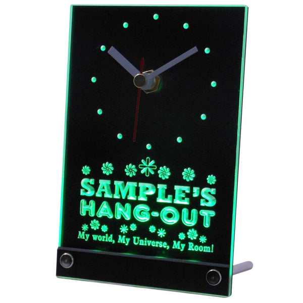 ADVPRO Girl Kids Hang Out Personalized Room Decor Neon Led Table Clock tncpq-tm - Green