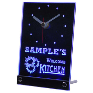 ADVPRO Welcome Kitchen Personalized Beer Home Decor Neon Led Table Clock tncps-tm - Blue