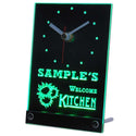 ADVPRO Welcome Kitchen Personalized Beer Home Decor Neon Led Table Clock tncps-tm - Green