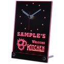 ADVPRO Welcome Kitchen Personalized Beer Home Decor Neon Led Table Clock tncps-tm - Red