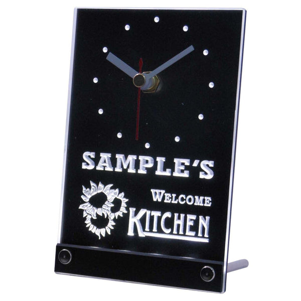 ADVPRO Welcome Kitchen Personalized Beer Home Decor Neon Led Table Clock tncps-tm - White