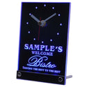 ADVPRO Bistro Welcome Personalized Beer Home Bar Decor Neon Led Table Clock tncpt-tm - Blue