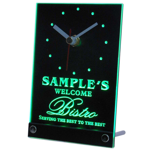 ADVPRO Bistro Welcome Personalized Beer Home Bar Decor Neon Led Table Clock tncpt-tm - Green