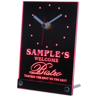 ADVPRO Bistro Welcome Personalized Beer Home Bar Decor Neon Led Table Clock tncpt-tm - Red