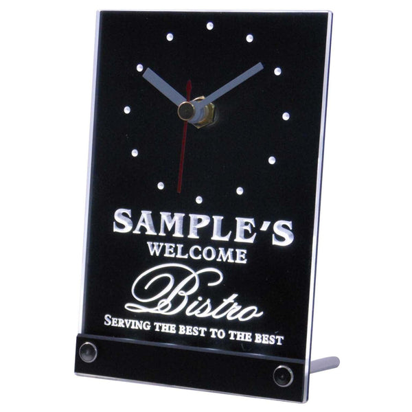 ADVPRO Bistro Welcome Personalized Beer Home Bar Decor Neon Led Table Clock tncpt-tm - White