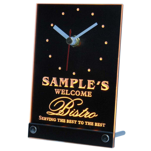 ADVPRO Bistro Welcome Personalized Beer Home Bar Decor Neon Led Table Clock tncpt-tm - Yellow