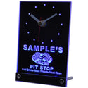 ADVPRO Pit Stop Personalized Car Racing Bar Beer Neon Led Table Clock tncpu-tm - Blue