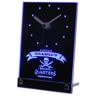 ADVPRO Private Quarters Pirate Personalized Bar Beer Neon Led Table Clock tncpw-tm - Blue