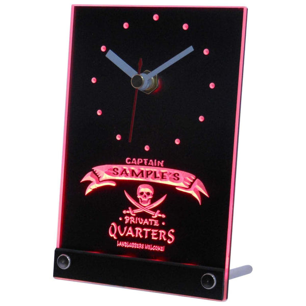 ADVPRO Private Quarters Pirate Personalized Bar Beer Neon Led Table Clock tncpw-tm - Red