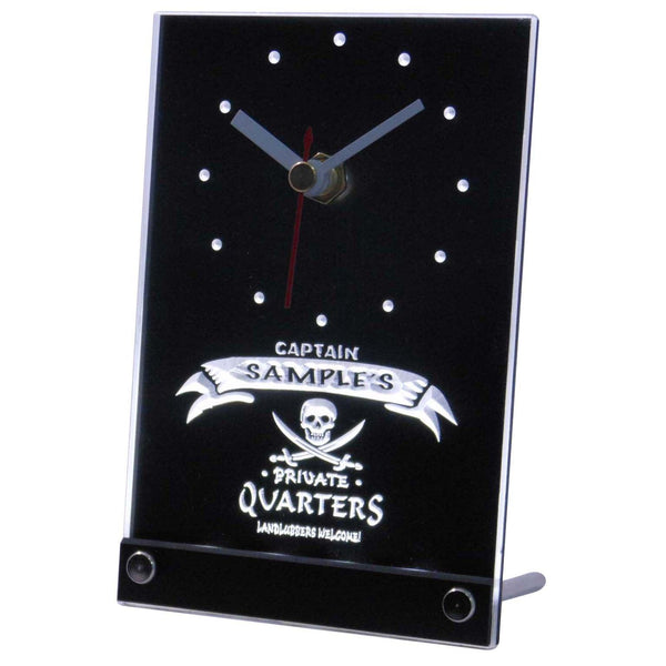 ADVPRO Private Quarters Pirate Personalized Bar Beer Neon Led Table Clock tncpw-tm - White