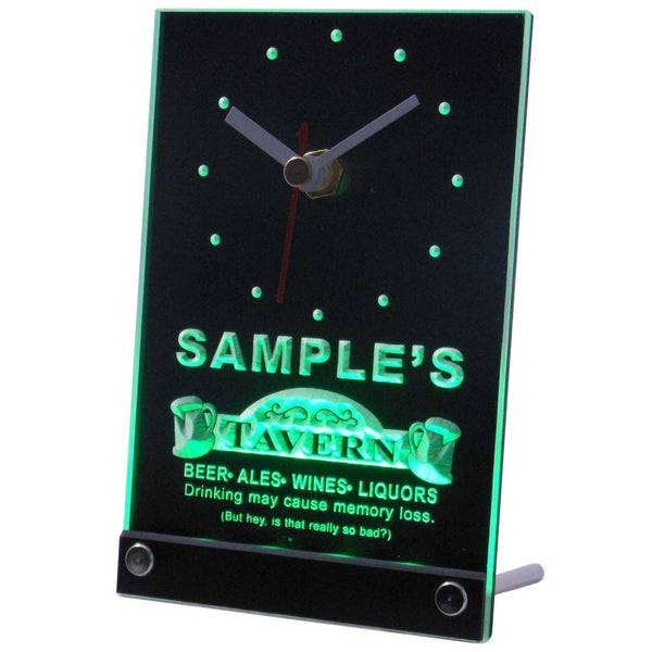 ADVPRO Tavern Beer Ale Personalized Bar Pub Neon Led Table Clock tncpx-tm - Green