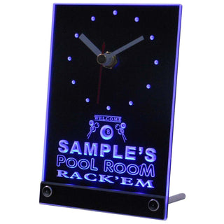 ADVPRO Pool Room Personalized Bar Pub Game Neon Led Table Clock tncpy-tm - Blue