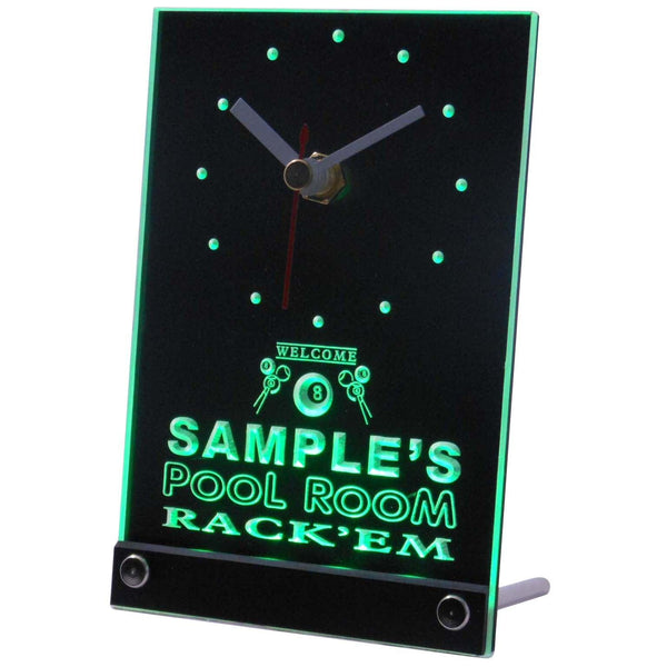 ADVPRO Pool Room Personalized Bar Pub Game Neon Led Table Clock tncpy-tm - Green
