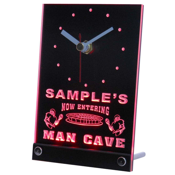 ADVPRO Personalized Custom Man Cave Football Bar Beer Neon Led Table Clock tncqa-tm - Red