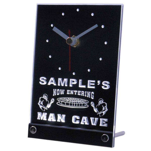 ADVPRO Personalized Custom Man Cave Football Bar Beer Neon Led Table Clock tncqa-tm - White