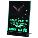 ADVPRO Personalized Custom Man Cave Baseball Bar Beer Neon Led Table Clock tncqb-tm - Green