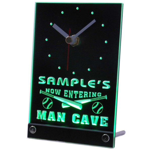 ADVPRO Personalized Custom Man Cave Baseball Bar Beer Neon Led Table Clock tncqb-tm - Green