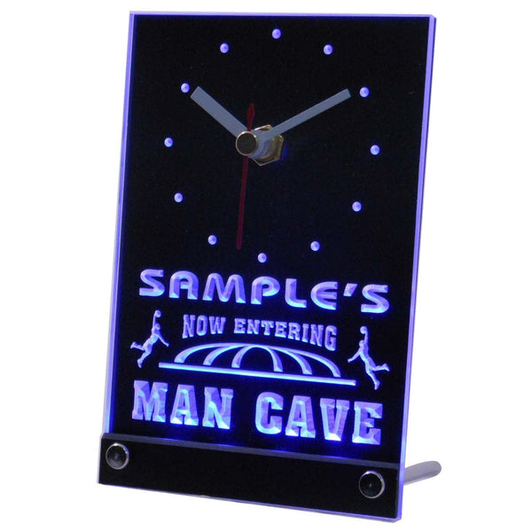 ADVPRO Personalized Custom Man Cave Basketball Bar Neon Led Table Clock tncqc-tm - Blue