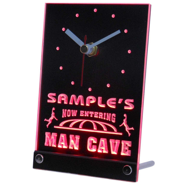 ADVPRO Personalized Custom Man Cave Basketball Bar Neon Led Table Clock tncqc-tm - Red