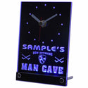 ADVPRO Personalized Custom Man Cave Hockey Bar Beer Neon Led Table Clock tncqe-tm - Blue