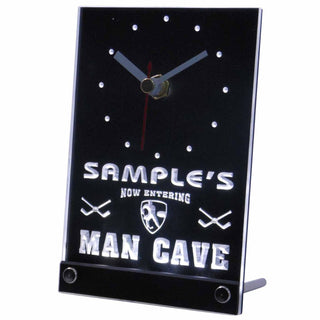 ADVPRO Personalized Custom Man Cave Hockey Bar Beer Neon Led Table Clock tncqe-tm - White