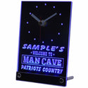 ADVPRO Personalized Custom Man Cave Patriots Country Neon Led Table Clock tncqf-tm - Blue