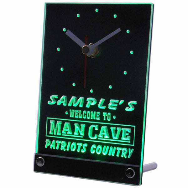 ADVPRO Personalized Custom Man Cave Patriots Country Neon Led Table Clock tncqf-tm - Green