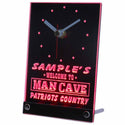 ADVPRO Personalized Custom Man Cave Patriots Country Neon Led Table Clock tncqf-tm - Red