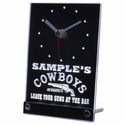 ADVPRO Personalized Cowboys Leave Guns at The Bar Neon Led Table Clock tncqg-tm - White