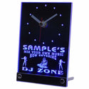 ADVPRO Personalized Custom DJ Zone Music Turntable Neon Led Table Clock tncqh-tm - Blue