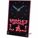 ADVPRO Personalized Custom DJ Zone Music Turntable Neon Led Table Clock tncqh-tm - Red